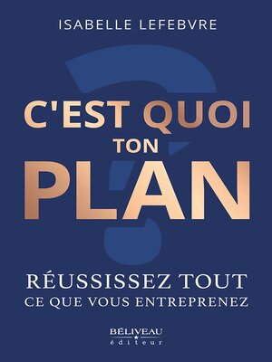 cover image of C'est quoi ton plan ?